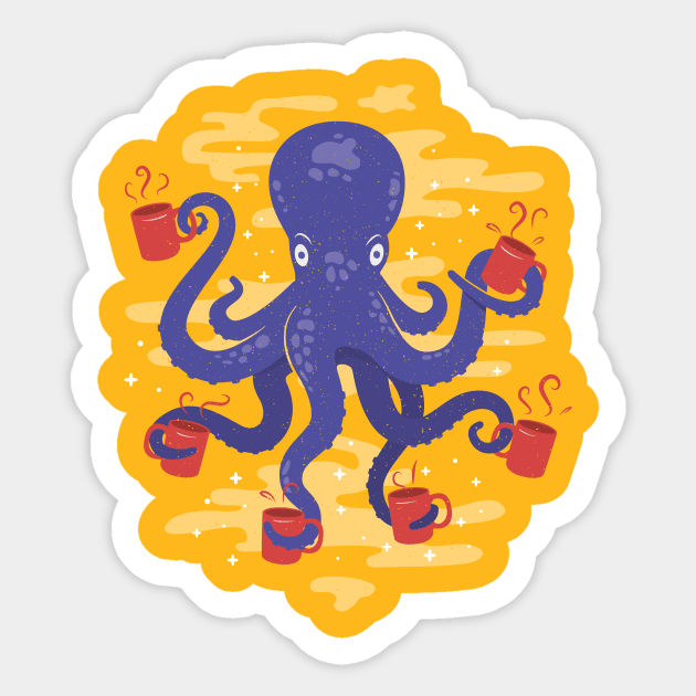 Coffee Octopus Sticker by propellerhead